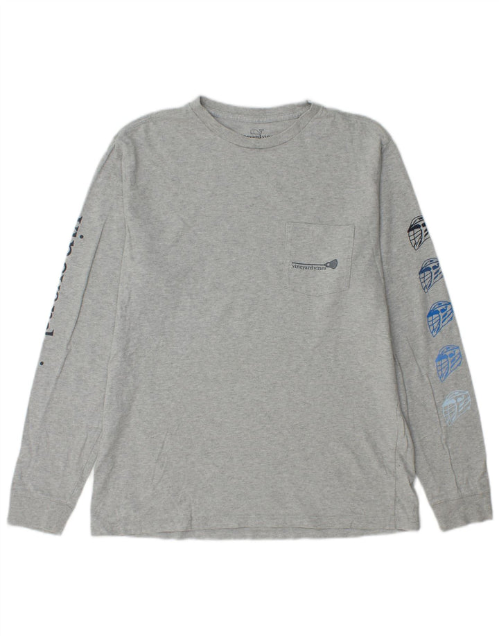 VINEYARD VINES Haut graphique à manches longues pour homme en coton gris petit