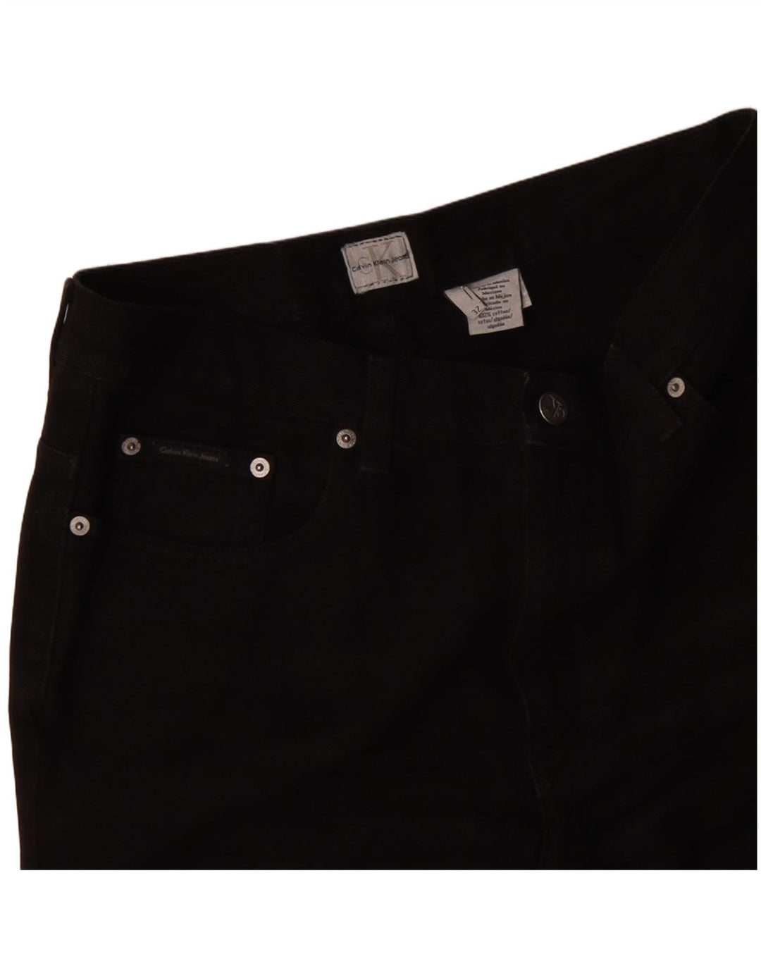 CALVIN KLEIN Jean droit homme W32 L30 noir coton
