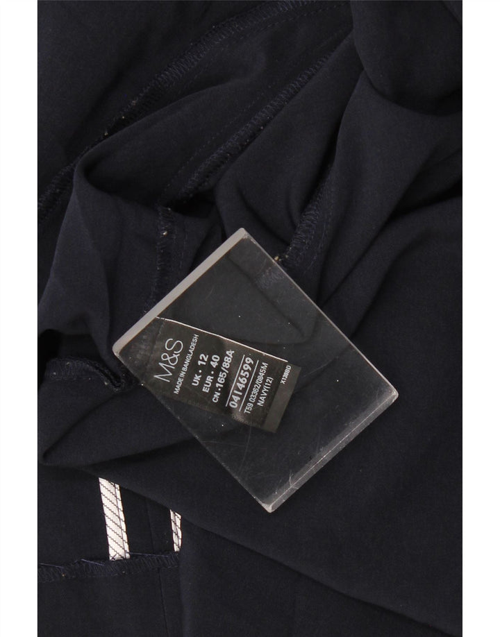 MARKS & SPENCER Veste blazer ouverte pour femme UK 12 Bleu marine moyen Polyester