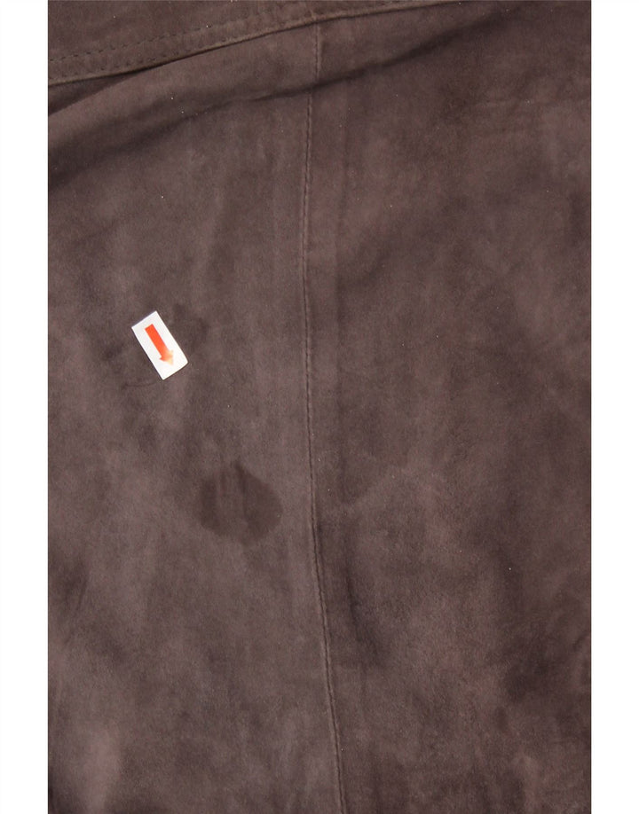 Veste coupe-vent en daim vintage pour homme UK 42 XL Cuir marron