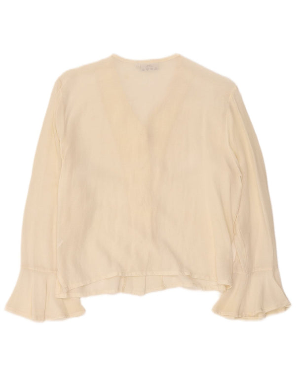 Mirella Mori Chemisier coupe décontractée pour femme UK 10 Petite viscose blanc cassé