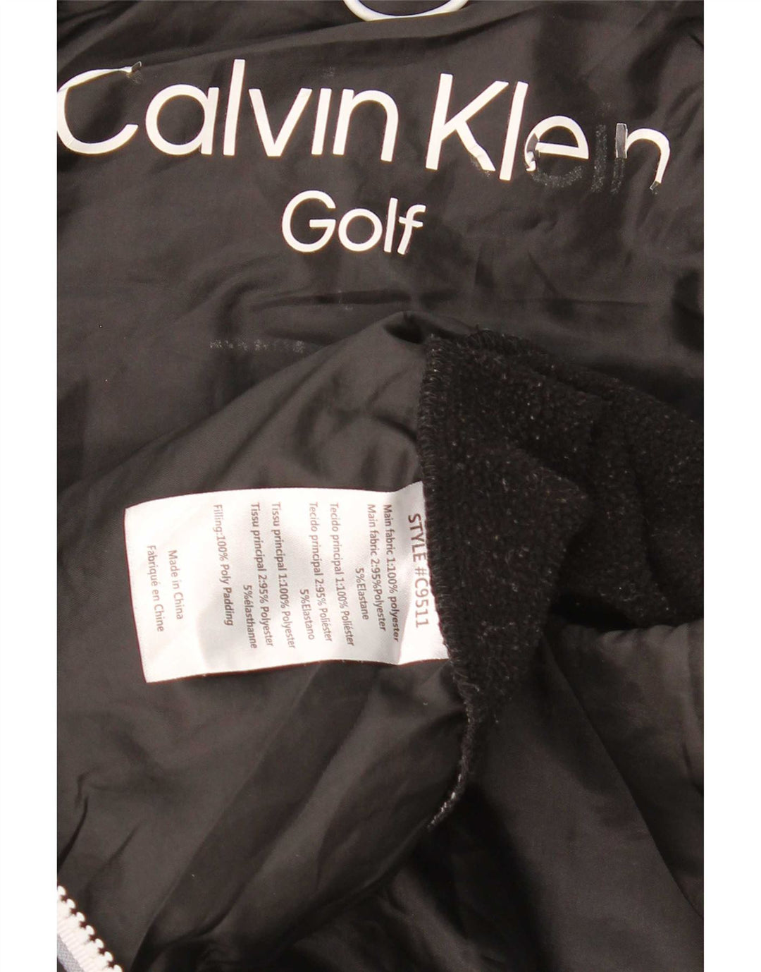 Calvin Klein Veste rembourrée de golf pour homme UK 38 Medium Noir Polyester