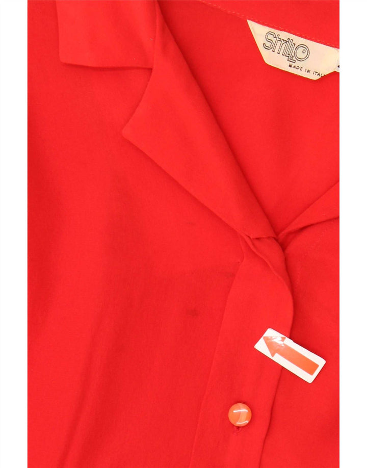 Vintage Womens Shirt IT 44 Medium Red Silk