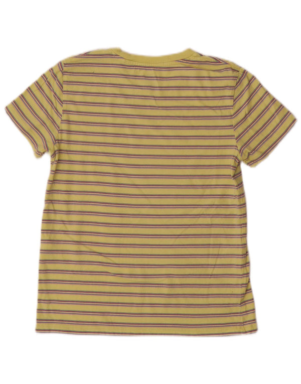 Levi's T-Shirt Femme UK 2 2XS Jaune Rayé Coton
