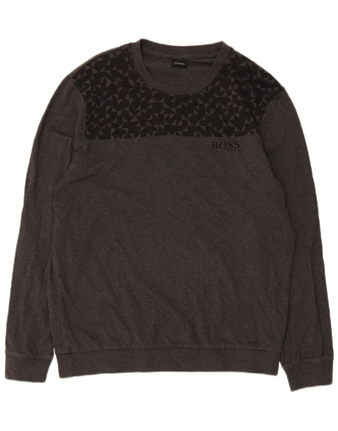 Hugo Boss Sweat-shirt pour femme en coton géométrique gris moyen UK 44