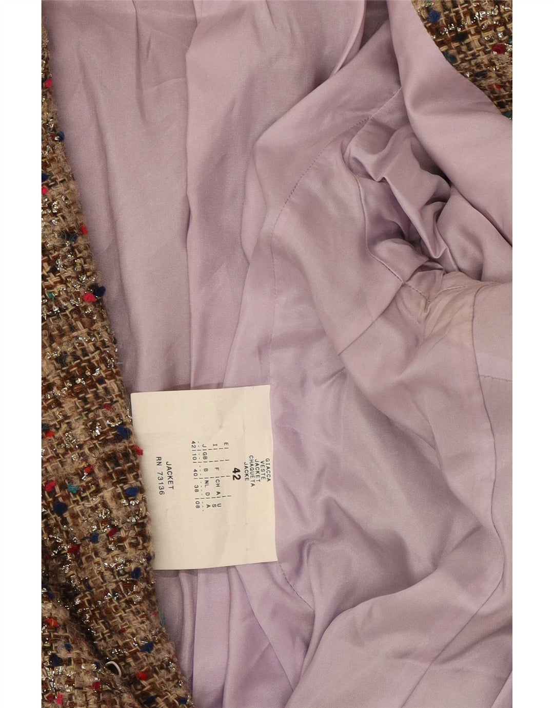 Max & Co. Veste Blazer Femme UK 10 Petite Laine Mouchetée Beige
