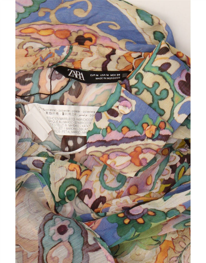 Zara Chemisier surdimensionné pour femme UK 14 Medium Multicolore Paisley