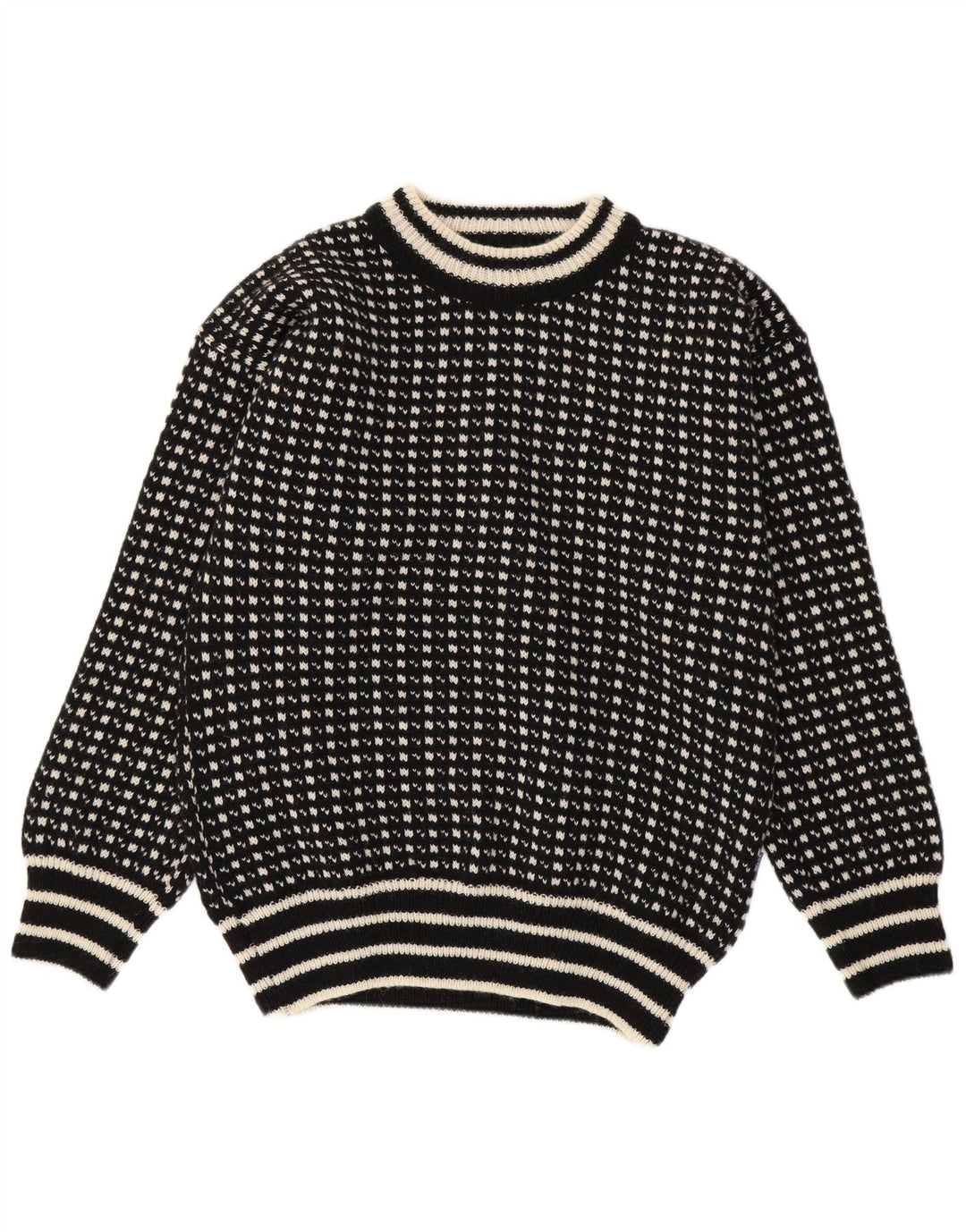 Bratens Pull col bateau pour homme en laine géométrique noir moyen