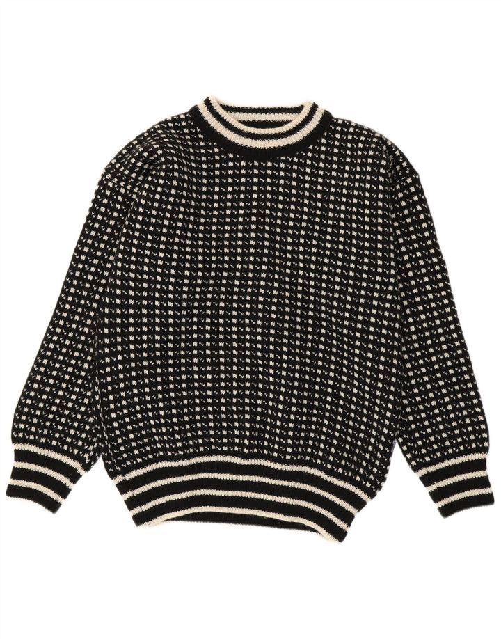 Bratens Pull col bateau pour homme en laine géométrique noir moyen