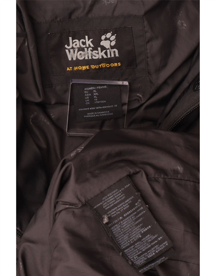 Jack Wolfskin Manteau rembourré à capuche pour femme UK 18 XL Gris Polyester