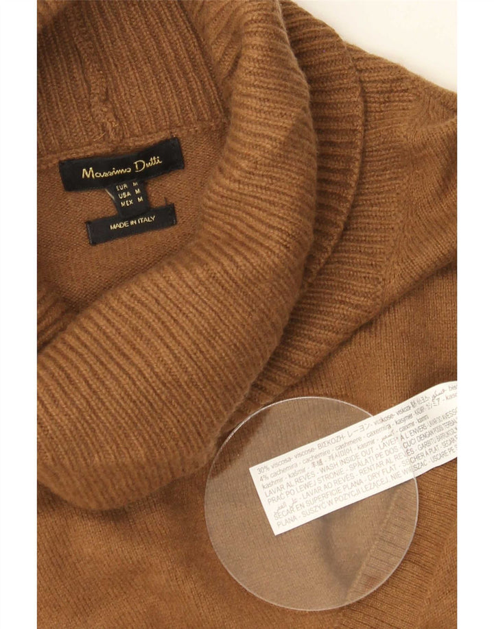 Massimo Dutti Pull col roulé pour femme UK 14 Viscose marron moyen