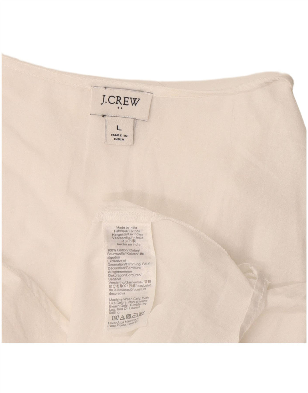 J. Crew Chemisier Femme UK 16 Large Blanc Coton