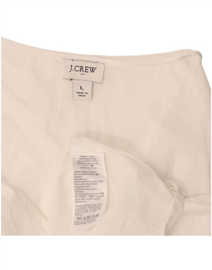 J. Crew Chemisier Femme UK 16 Large Blanc Coton