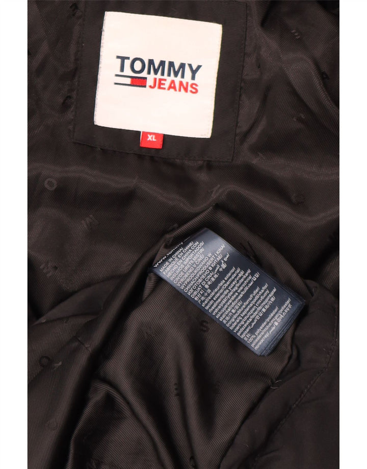Tommy Hilfiger Manteau rembourré à capuche pour femme UK 18 XL Noir Polyester
