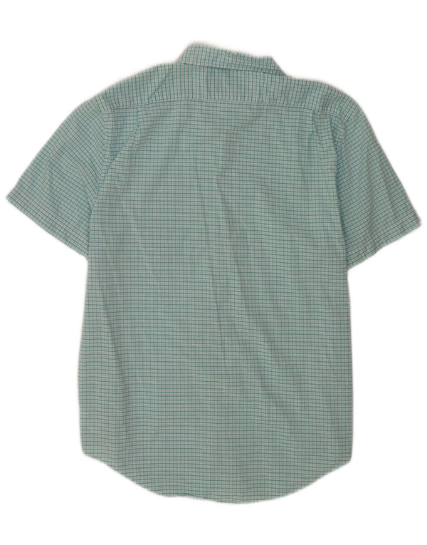 Lacoste Chemise Slim Fit à manches courtes pour homme Taille 44 XL Vichy Turquoise