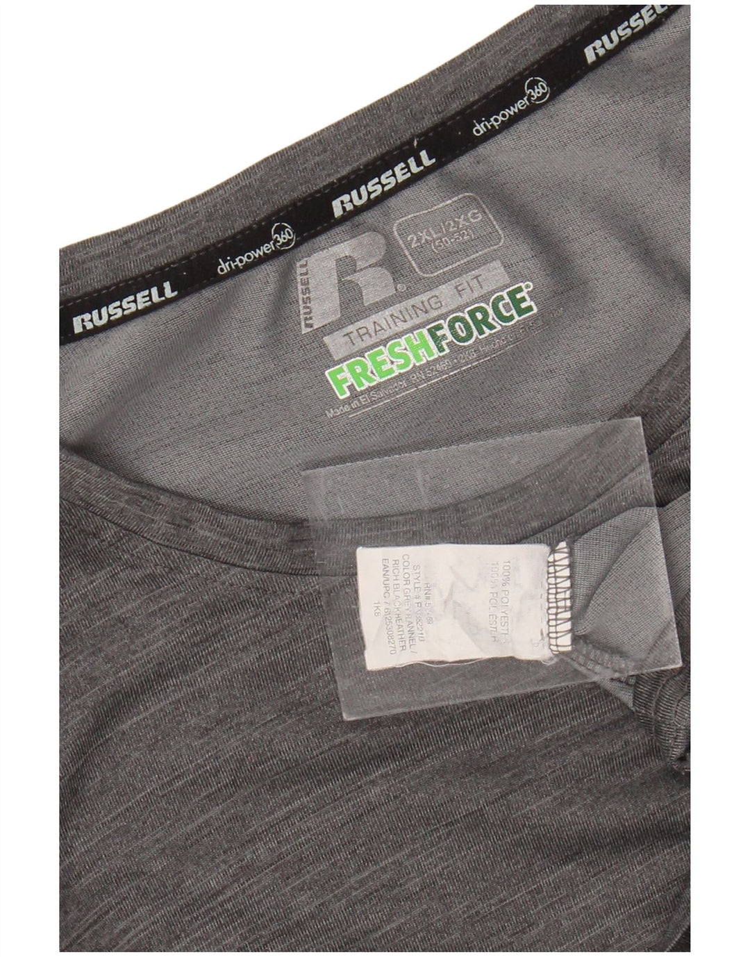 RUSSELL ATHLETIC T-Shirt Homme Haut 2XL Gris Polyester