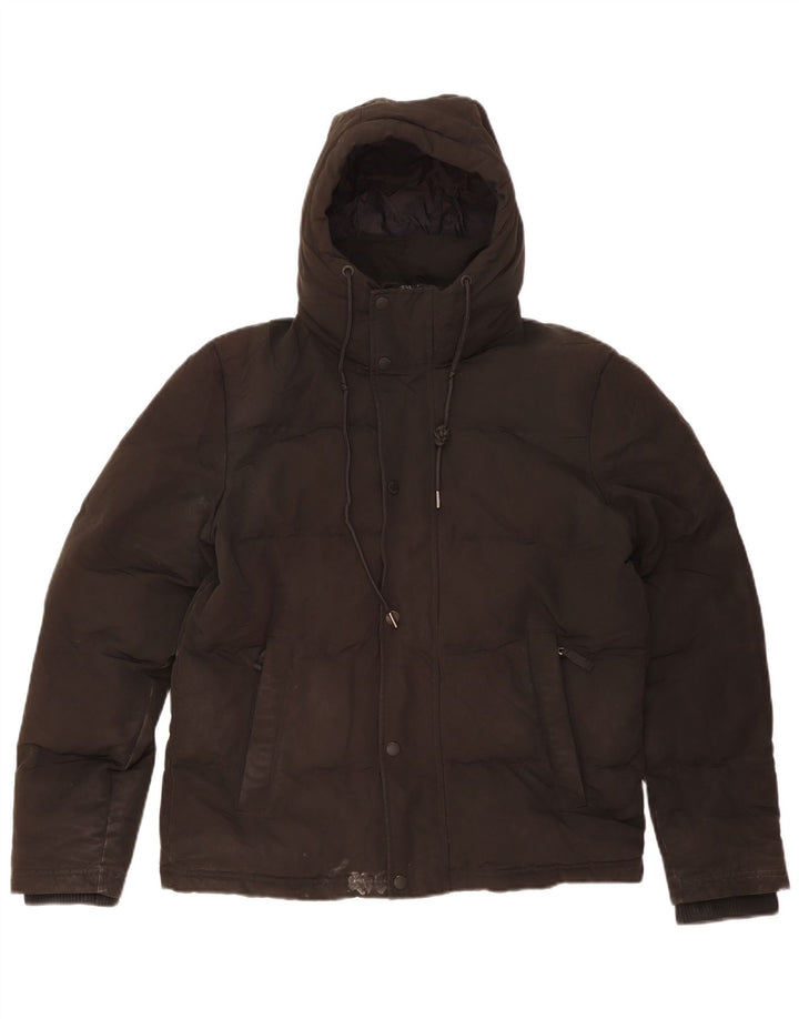 SUPERDRY Veste matelassée à capuche pour hommes UK 36 Small Noir Polyester