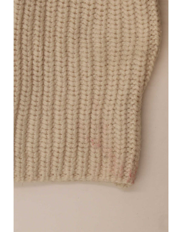 Zara Cardigan ouvert long pour femme UK 16 Large Beige Polyester