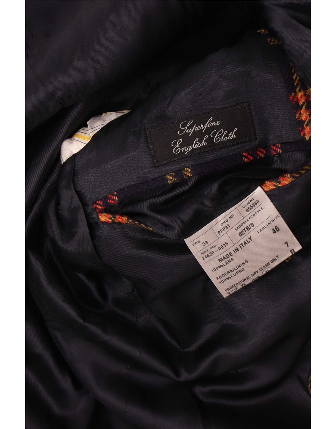 Sutor Mantellassi Veste blazer à 3 boutons pour homme IT 46 Petit carreaux bleu marine