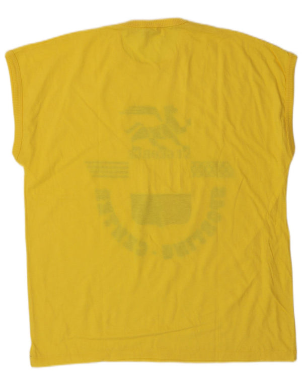 vintage Mens Graphic T-Shirt Top Grand Coton Jaune