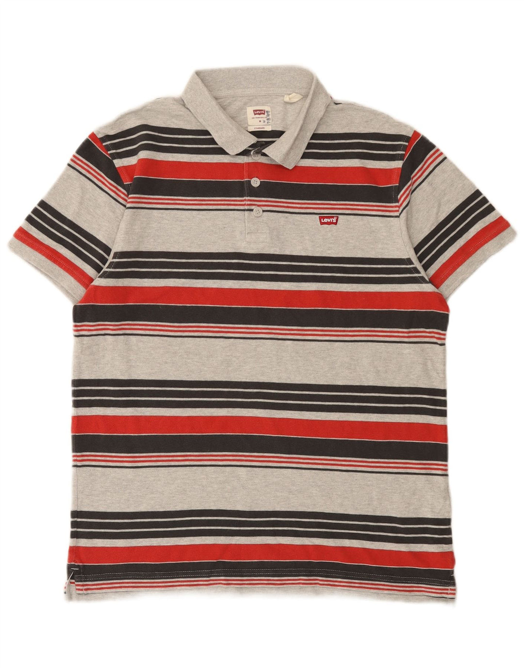 Levi's Polo Standard Homme Gris Moyen Rayé Coton