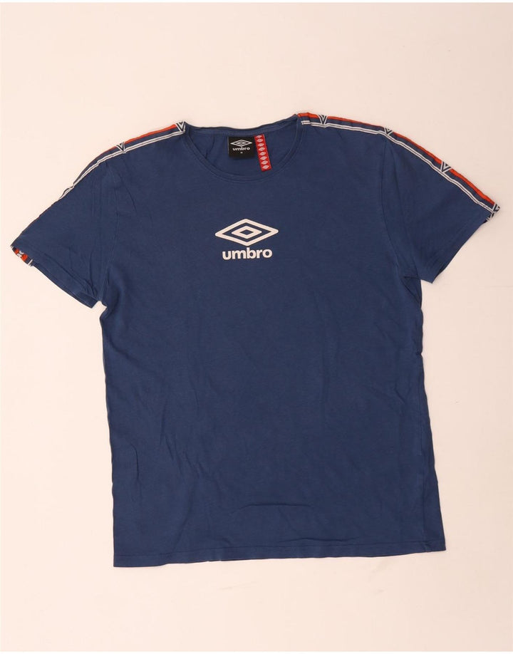 Umbro T-Shirt Graphique Homme Bleu Moyen Colourblock Coton