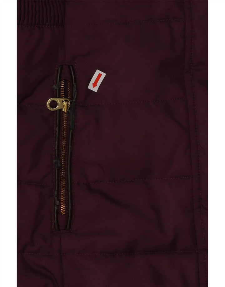 JOULES Manteau matelassé à capuche surdimensionné pour femme UK 8 Small Violet Polyester