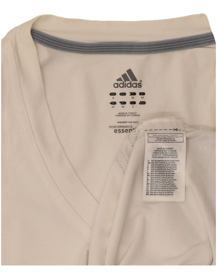 Adidas Débardeur Femme UK 8 Petit Coton Blanc