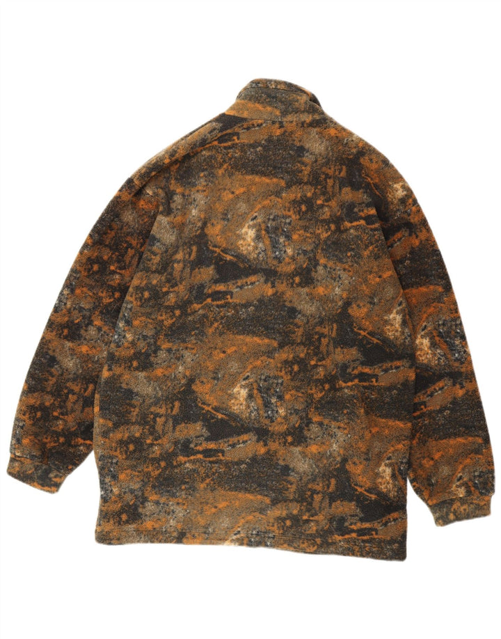 veste polaire homme vintage UK 40 grand polyester moucheté multicolore