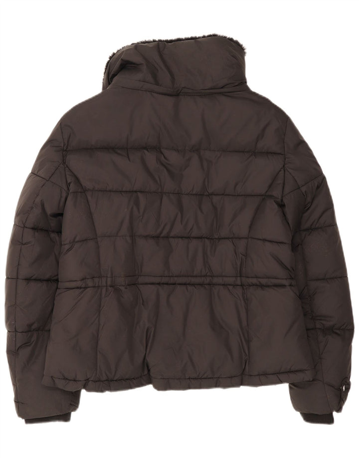 Zara Veste matelassée pour femme UK 16 Large Noir