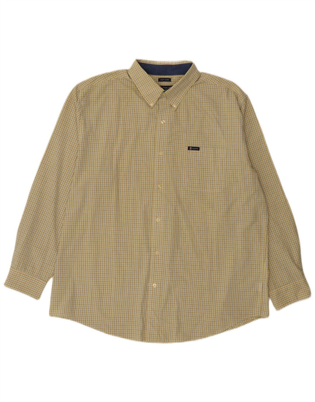 Chaps Chemise Homme Easy Care XL Jaune Carreaux Coton