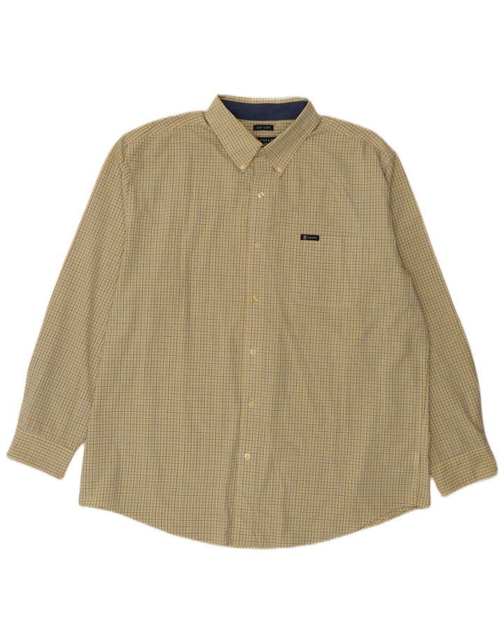 Chaps Chemise Homme Easy Care XL Jaune Carreaux Coton
