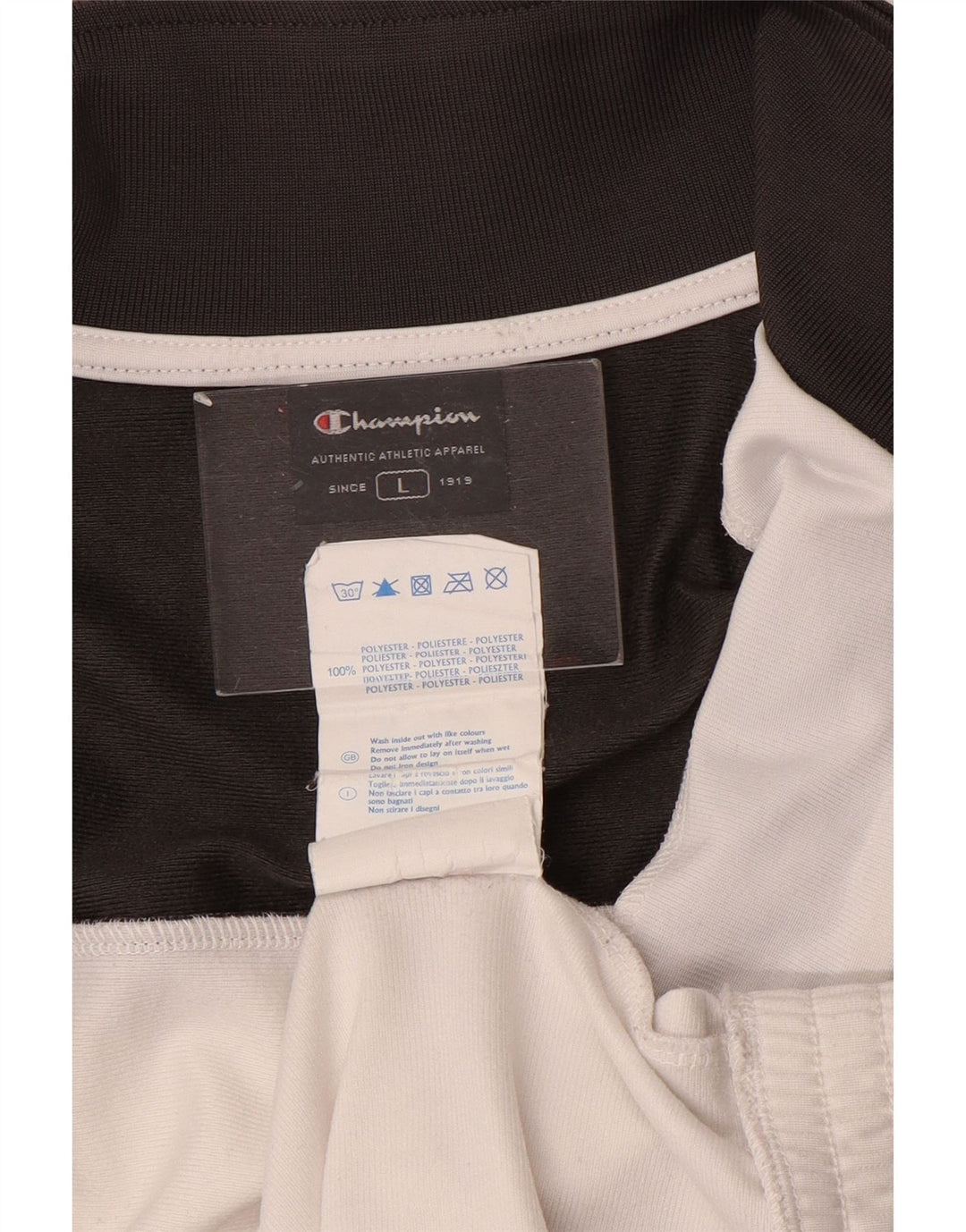 Champion Veste de survêtement pour homme Large Noir Colorblock Polyester