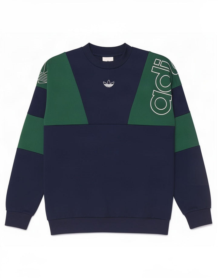Adidas Sweat-shirt graphique pour homme Petit bleu marine Colorblock Polyester