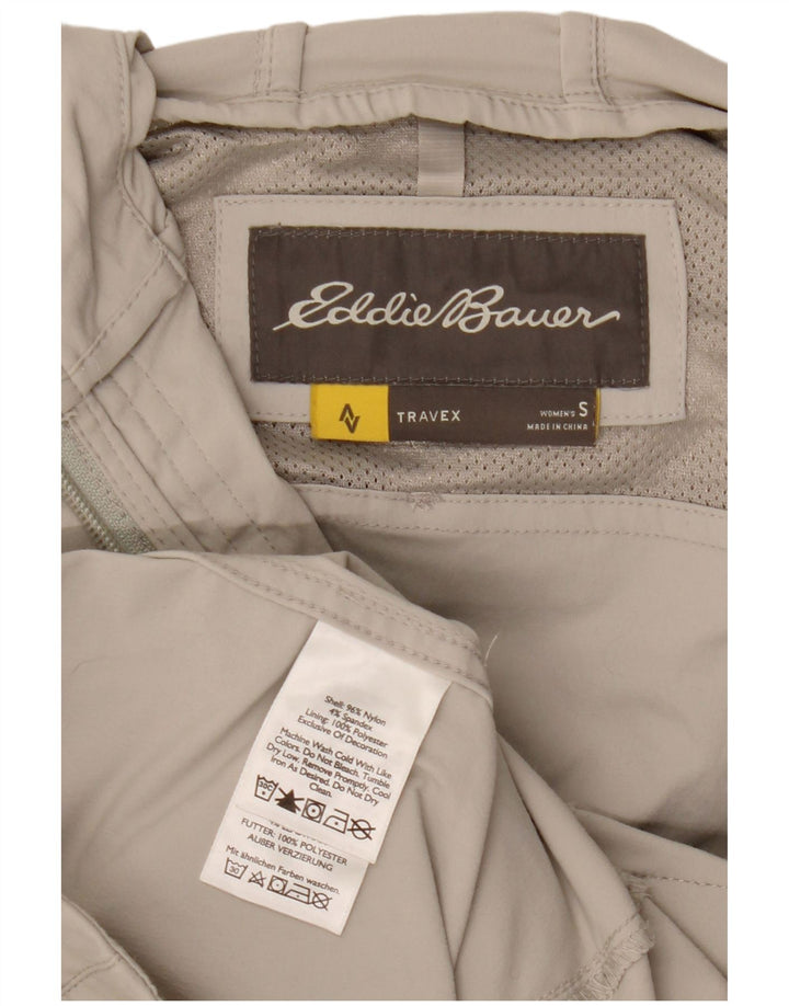 EDDIE BAUER Veste utilitaire à capuche pour femme UK 10 Petit nylon beige