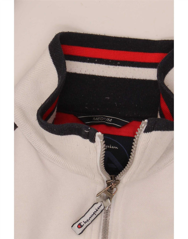 Champion Veste de Survêtement Homme Blanc Moyen Coton Colorblock