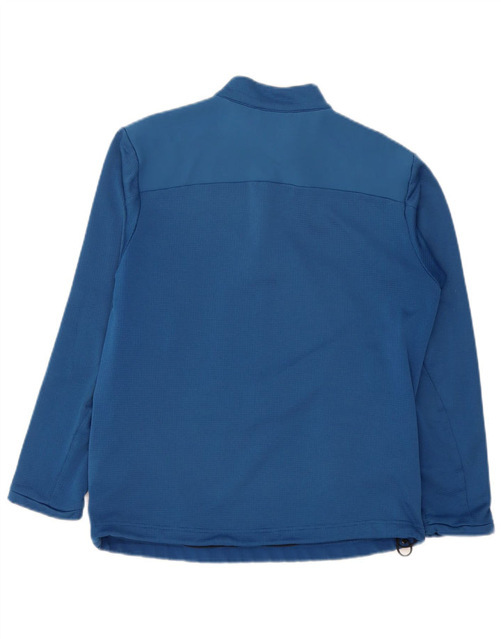 Adidas Hommes Climawarm Zip Neck Sweatshirt Jumper Petit Bleu Polyester