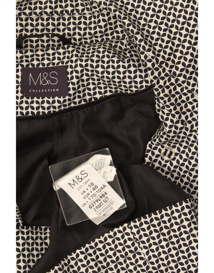 Marks & Spencer Trench-Coat Femme UK 18 XL Noir Géométrique Polyester