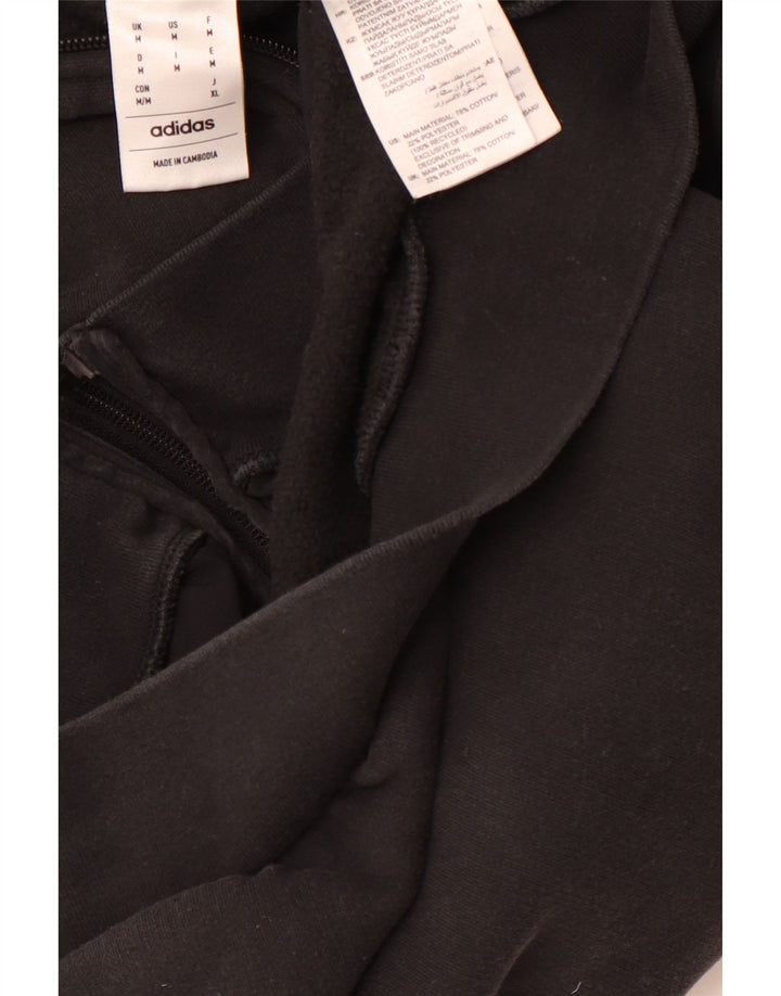 ADIDAS Pull à capuche zippé pour homme en coton noir moyen