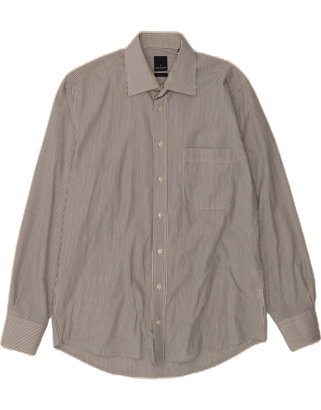 DANIEL HECHTER Mens Shirt Size 40 Medium Grey Pinstripe Cotton Vintage Daniel Hechter and Second-Hand Daniel Hechter from Messina Hembry 