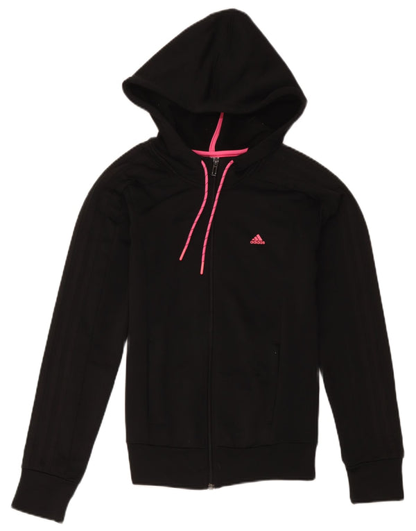 Adidas Climalite Zip Sweat à capuche pour femme UK 6 XS Noir Polyester