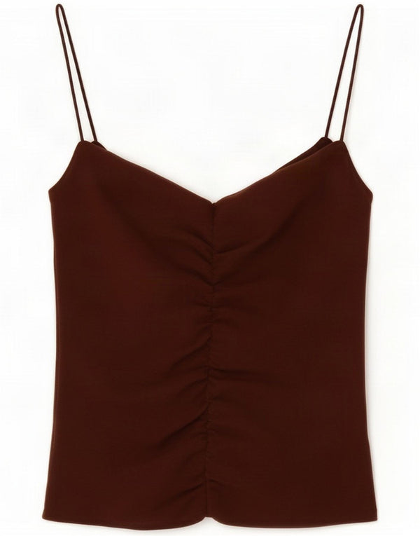 Zara Womens Crop Cami Top UK 8 Small Marron
