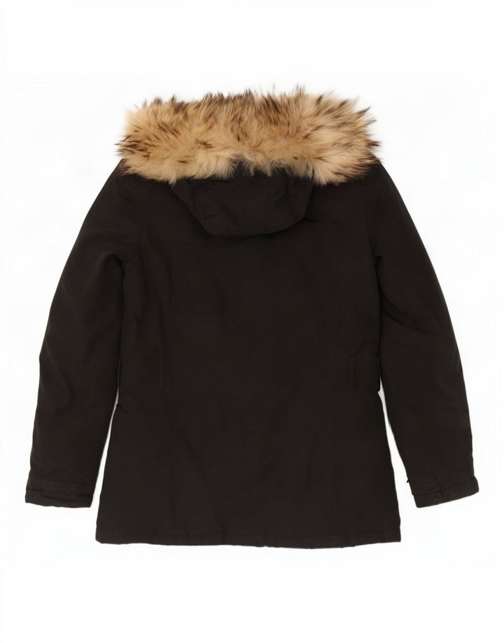 Woolrich Veste matelassée à capuche pour femme UK 10 Small Noir