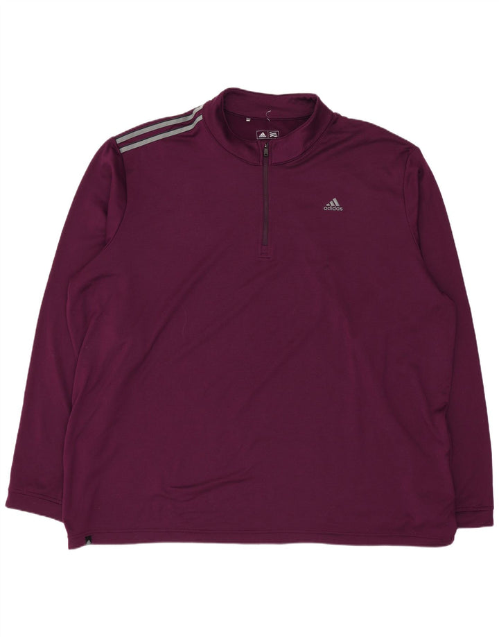 Adidas Hommes Zip Neck Pull Survêtement Top 2XL Violet Polyester