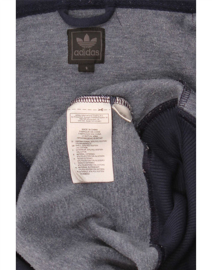 Adidas Pull à capuche zippé graphique pour homme Petit polyester bleu marine
