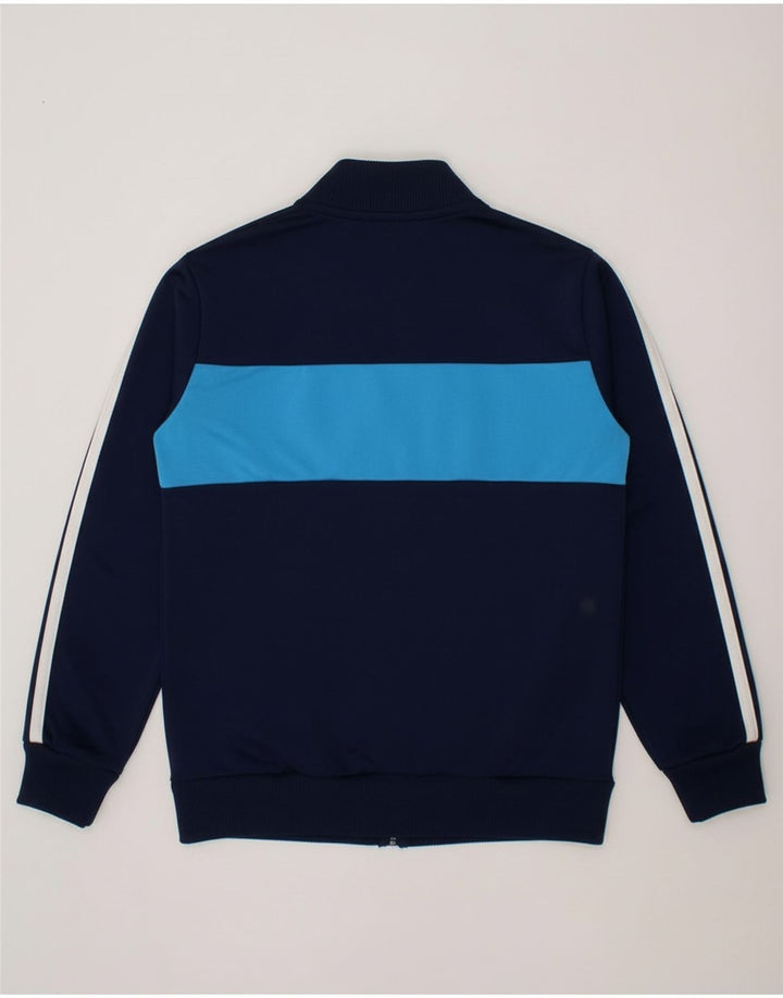 ADIDAS Boys Tracksuit Top Jacket 9-10 Years Navy Blue Colourblock
