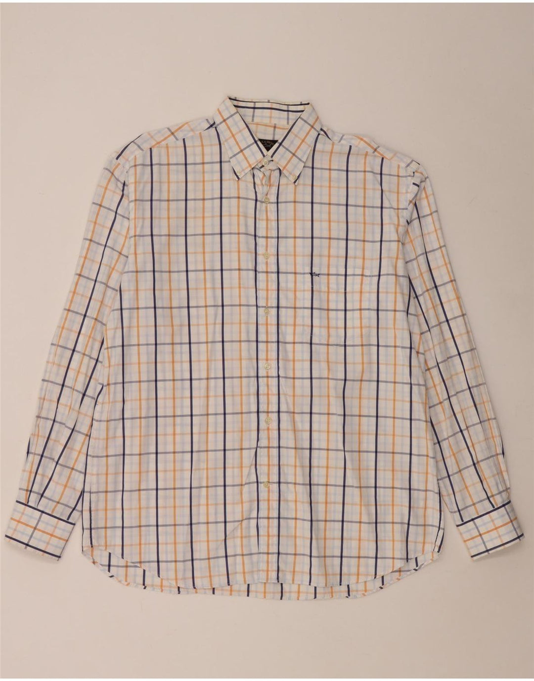 Paul & Shark Chemise Homme Taille 44 XL Coton à Carreaux Blanc