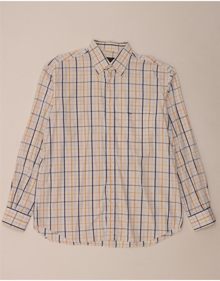Paul & Shark Chemise Homme Taille 44 XL Coton à Carreaux Blanc