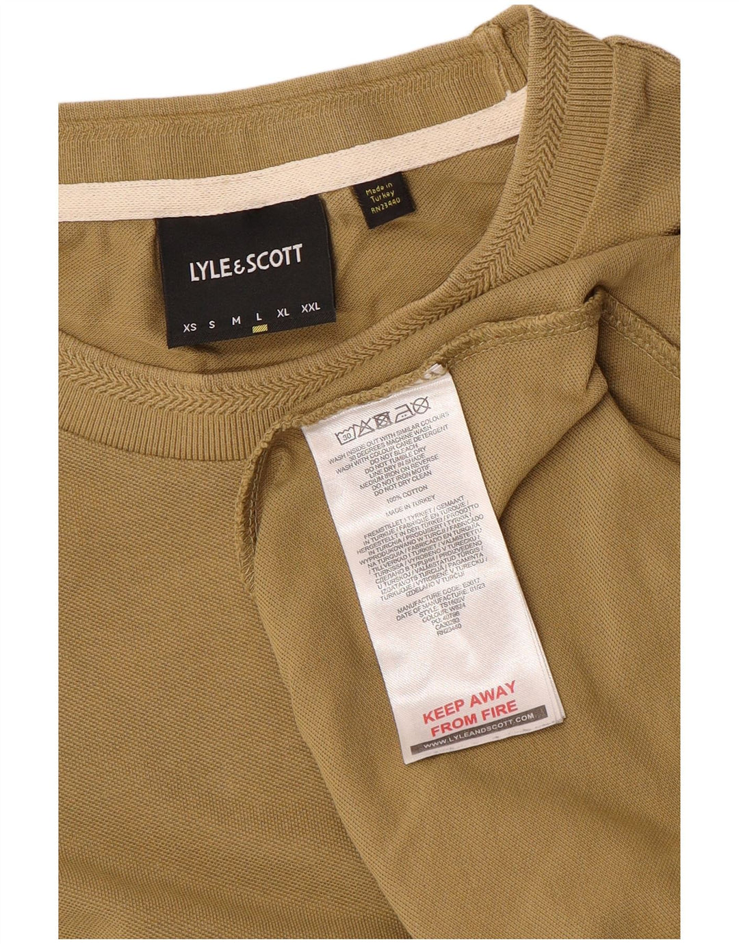 LYLE & SCOTT T-Shirt Homme Haut Large Kaki Coton