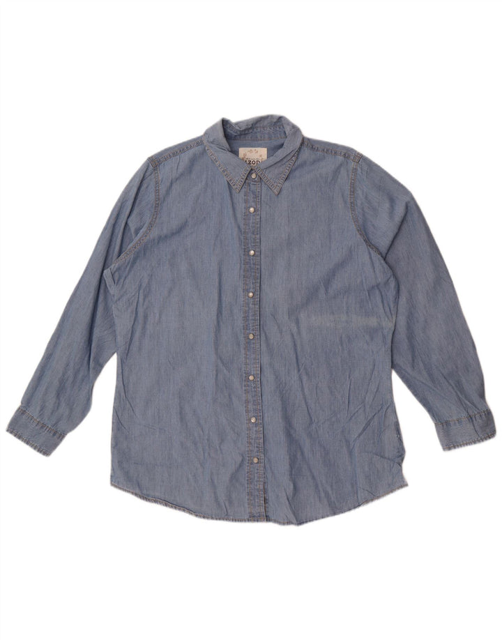 Izod Chemise en jean pour femme UK 16 Large Bleu Coton